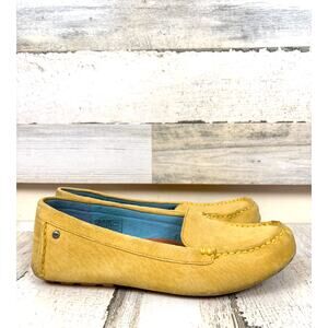 Ugg Womens 8 Yellow Suede Milana Driving Moccasin Slip On Casual Flat Shoe